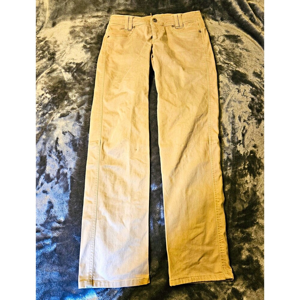 Kuhl Boys Beige Solid Chino Pants Button Closure Size 6 Pre-Owned Good